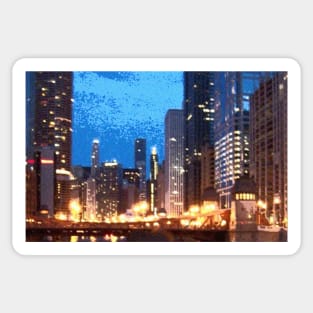 Lasalle Street Bridge at Night Sticker